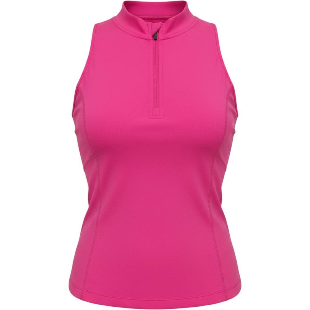 Halara Tank Top Women S Pink Excellent Quarter Zip Mock Neck Activewear Top